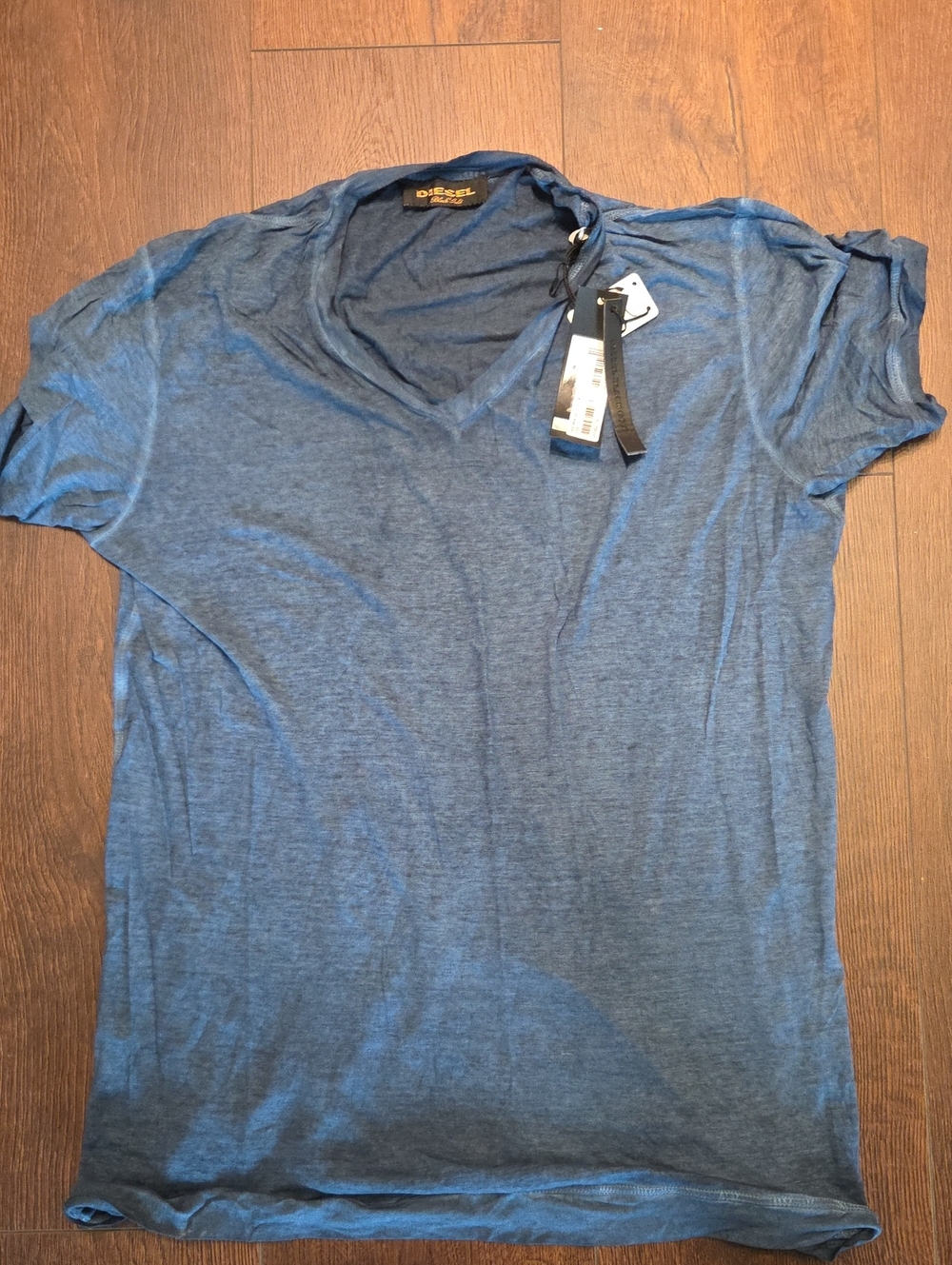 Diesel Black GOLD Men's Heather Blue V-Neck Short Sleeve Tee